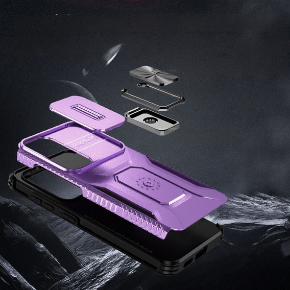 Etui do Samsung Galaxy S24, Slide Lens Lid, Fioletowe