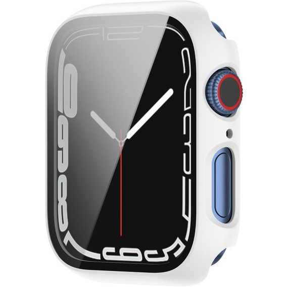 2w1 Etui + Szkło Hartowane do Apple Watch 7/8/9 41MM, Białe