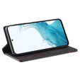 Etui z klapką do Samsung Galaxy A17 5G, LC.IMEEKE, z teksturą karbonu, czarne