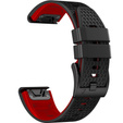 Pasek Silikonowy do Garmin Fenix 5/6/7 Forerunner 965/955/945/935 22mm, Czarny / Czerwony