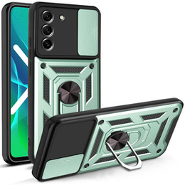 Etui pancerne do Samsung Galaxy S21 FE, CamShield Slide, zielone