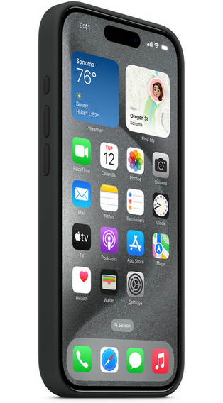 Oryginalne Etui Apple Silicone Case MagSafe do iPhone 15 Pro, Black MT1A3ZM/A (otwarte opakowanie)