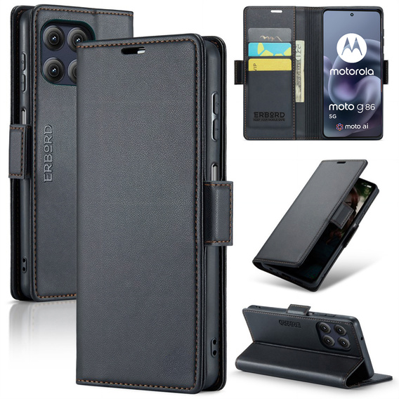 Motorola G86 Power 5G – etui ERBORD Glossy Litchi z precyzyjnym dopasowaniem i eleganckim wykończeniem