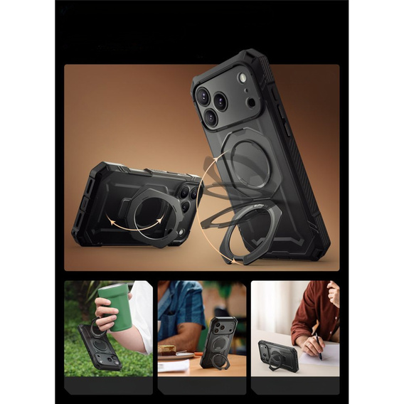 Etui Supcase do iPhone 17 Pro, Unicorn Beetle Grip Pro Mag, Black