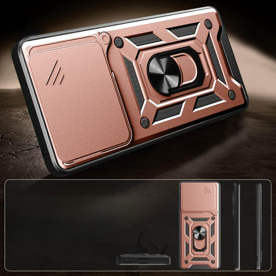Etui pancerne do Honor 400 Lite, CamShield Slide, różowe