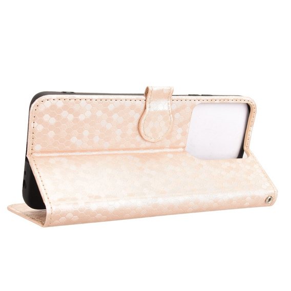 Etui z klapką do Motorola Moto G86 5G, Wallet Rhombus, złote