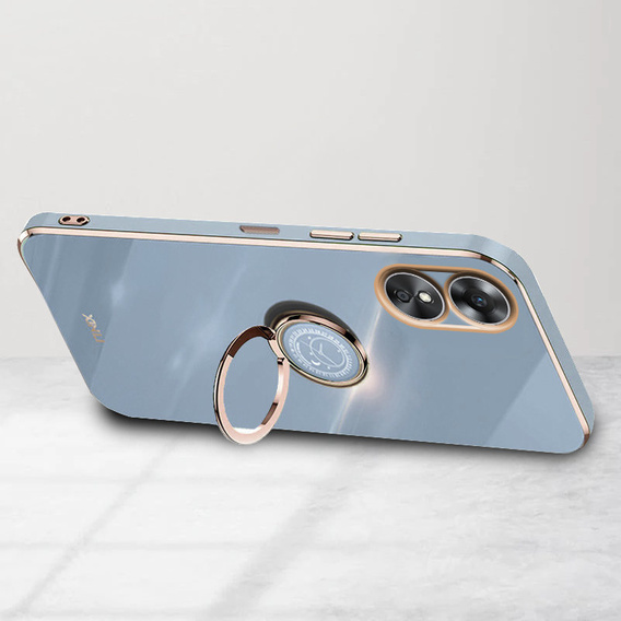 Etui do Oppo A17, Electro Ring, niebieskie