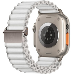 Pasek Nylonowy do Apple Watch 1/2/3/4/5/6/7/8/9/10/11/SE Ultra 1/2/3 42/44/45/46/49mm, Biały