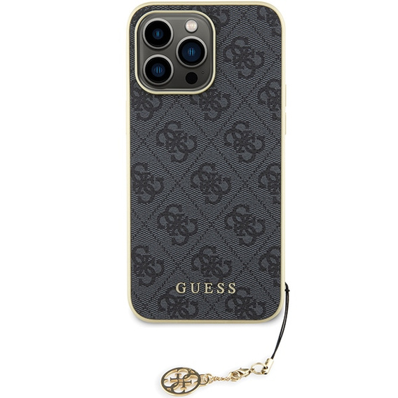 Etui GUESS do iPhone 15 Pro, 4G Charms Collection, szare