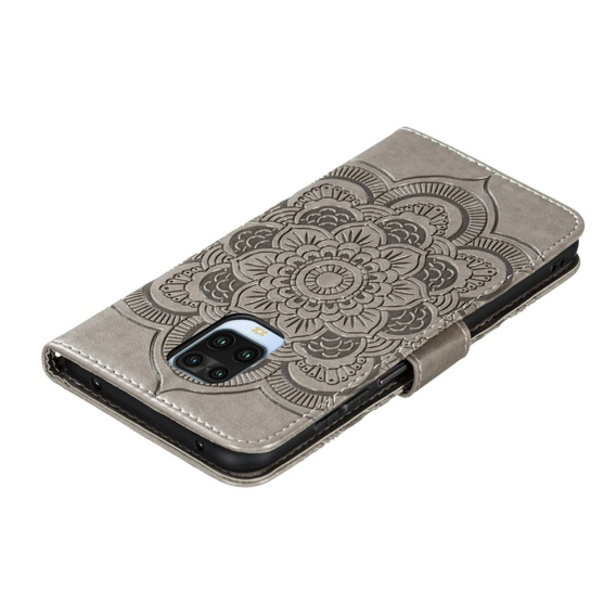 Etui z klapką do Xiaomi Redmi Note 9s/ 9 Pro, Mandala, szare