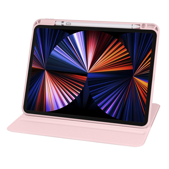 Etui do iPad Pro 11" 2022/2021/2020 (4/3/2 gen.), z miejscem na rysik, Obrotowe 360°, Różowe