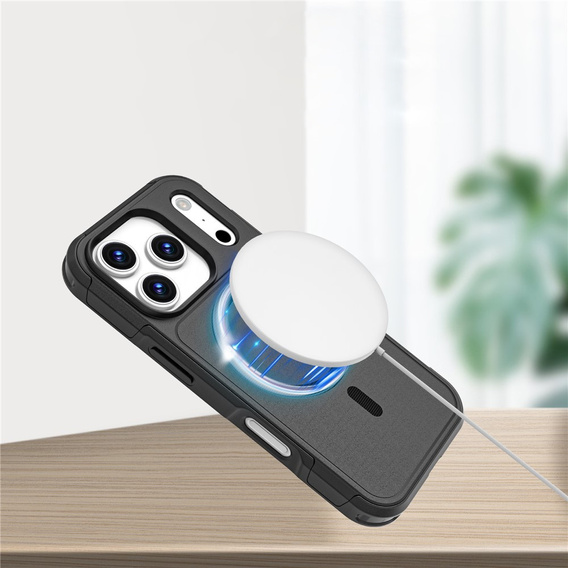 Etui pancerne do iPhone 17 Pro, MagForce MagSafe, czarne
