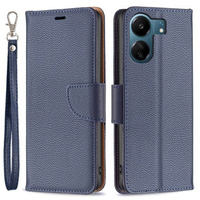 Etui z klapką do Xiaomi Redmi 13C / Poco C65, Wallet Litchi Leather, granatowe