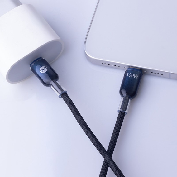 Forever Kabel Ombre USB-C do USB-C, 100W, 1m, czarny