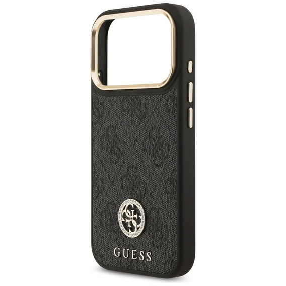 Etui GUESS do iPhone 17 Pro, 4G Strass Logo, do MagSafe, czarne
