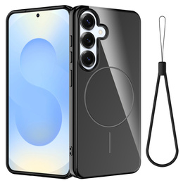 Etui do Samsung Galaxy S25 FE, Silicone Lite, do MagSafe ze smyczką, czarne