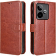 Etui z klapką do Realme GT 7 / 7T, Crazy Horse Wallet, brązowe