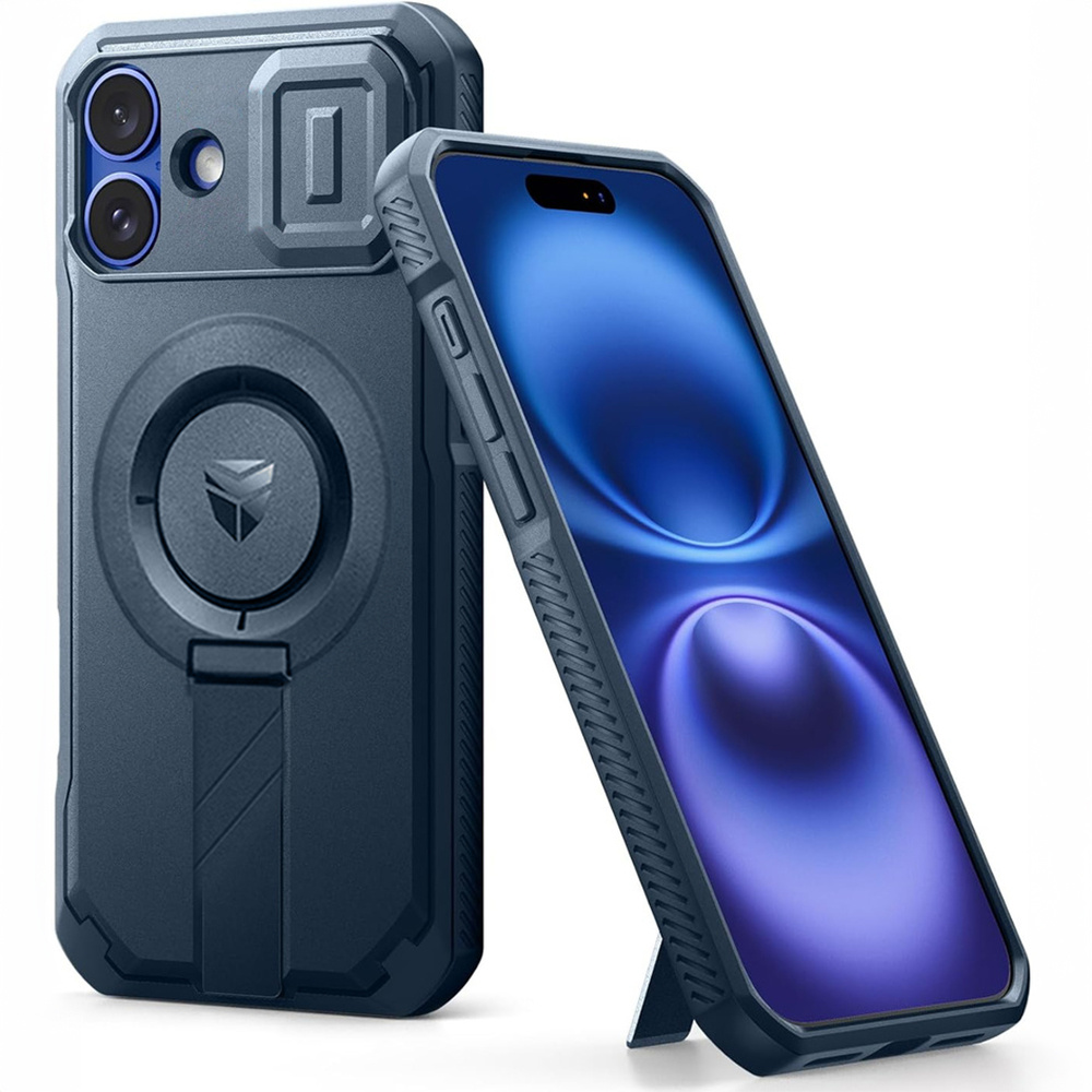 Etui Dexnor do iPhone 16 Plus z magnetycznym mocowaniem i ochroną aparatu – niebieskie