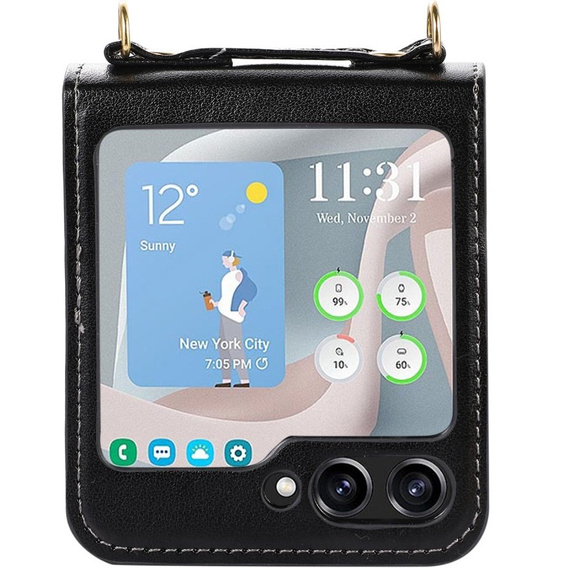 Etui Leather Card Slots do Samsung Galaxy Z Flip 5 5G, czarne