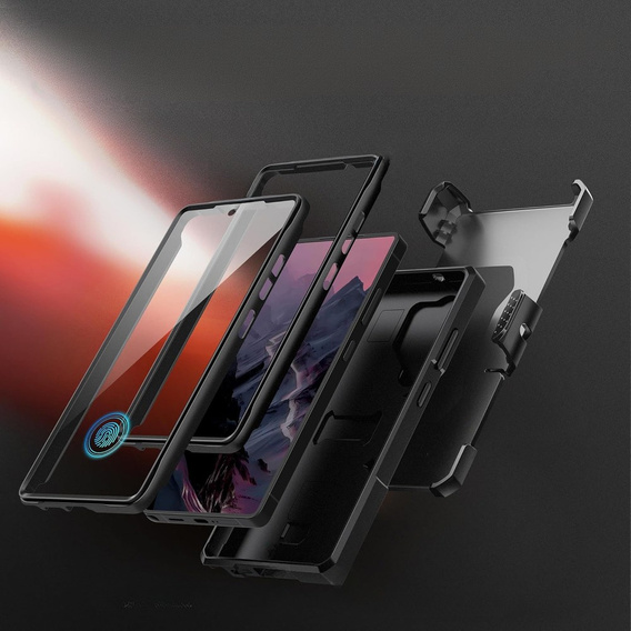 Etui do Samsung Galaxy S25 Ultra, Tongate MECH MagSafe, klips do paska, czarne