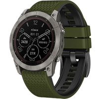 Pasek Silikonowy do Garmin Fenix 5/6/7 Forerunner 965/955/945/935 22mm, Zielony / Czarny