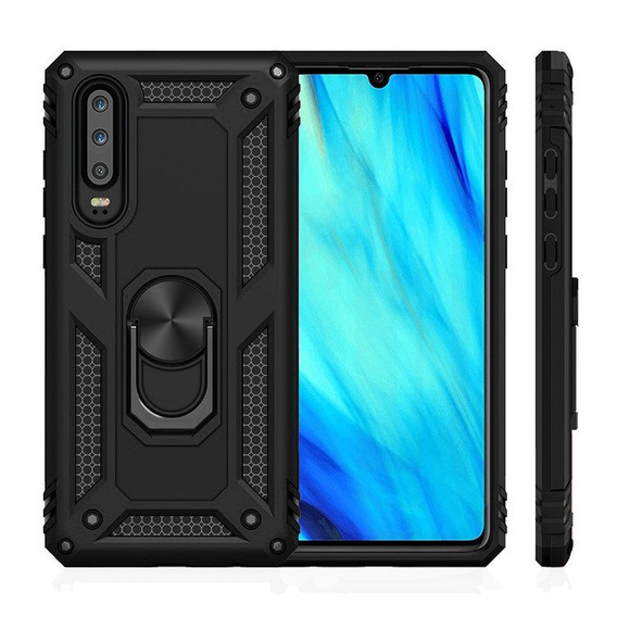 Etui pancerne do Huawei P30, Nox Case Ring, czarne