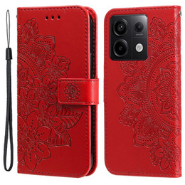 Etui z klapką do Xiaomi Redmi Note 13 Pro 5G, Mandala, czerwone