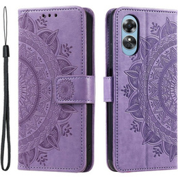 Etui z klapką do Oppo A17, Mandala, fioletowe