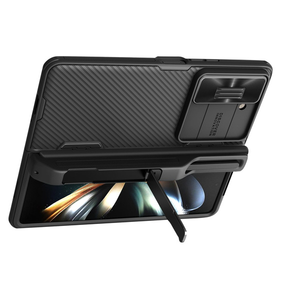 Etui NILLKIN do Samsung Galaxy Z Fold5 5G, CamShield Pro Pen Slot, Z podstawką, Czarne