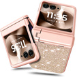 Etui do Motorola Razr 60 Ultra – Glitter PC Case ze szkłem i podstawką - złote