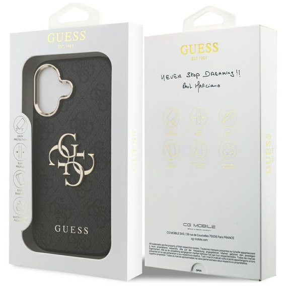 Etui GUESS do iPhone 17, 4G Big Metal Logo, czarne