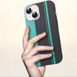 Etui do iPhone 15, Carbon Fiber MagSafe, czarne / niebieskie