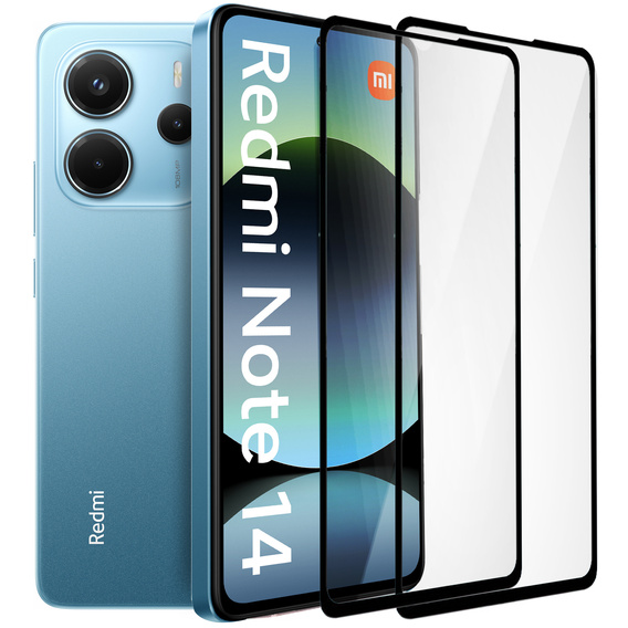 2x Szkło Hartowane do Xiaomi Redmi Note 14 5G / Poco M7 Pro 5G, ERBORD 3D pełne, szybka na cały ekran