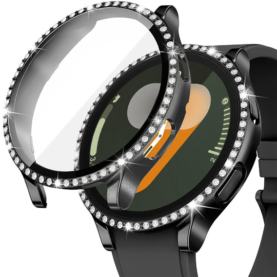 2w1 Etui + Szkło Hartowane do Samsung Galaxy Watch 7 40mm, Czarne