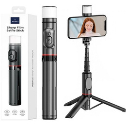WiWU Wi-SE003 Selfie Stick Tripod + Pilot Bluetooth, czarny