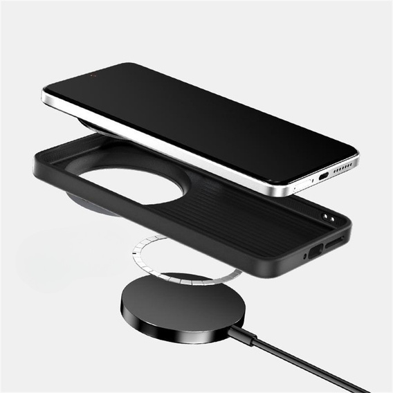 Etui ABEEL do Xiaomi 15 Ultra, Carbon Fiber, do MagSafe, czarne