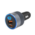Ładowarka samochodowa Forcell F-Energy Alu 2 × USB-C + USB-A QC4.0 PD SFC2.0 3A 85W - szara