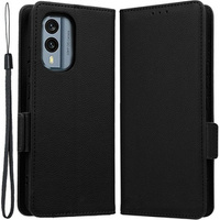 Etui z klapką do Nokia X30 5G, Wallet Litchi Magnet Case, czarne