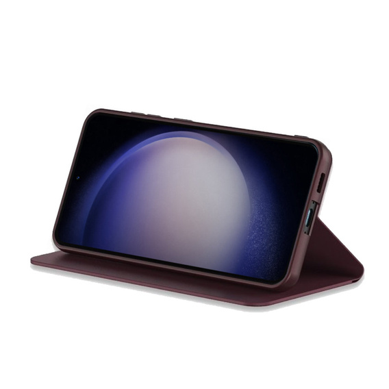 Etui z klapką do Samsung Galaxy S23 Plus, GKK Leather, bordowe