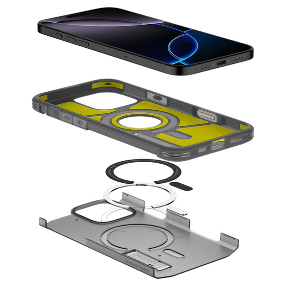 Etui Spigen do iPhone 16 Pro Max, Tough Armor T Mag MagSafe, przydymione czarne