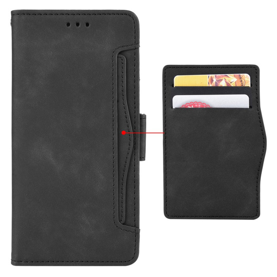 Etui z klapką do Xiaomi Redmi Note 13 Pro+, Card Slot, czarne