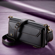Etui CASEME do iPhone 16e RFID Leather Wallet, RFID Leather Wallet, z paskiem na ramię, czarne