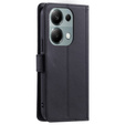 Etui z klapką do Xiaomi Redmi Note 13 Pro 4G / Xiaomi Redmi Note 14S / Xiaomi Poco M6 Pro 4G, Rhombus Crossbody Leather, czarne