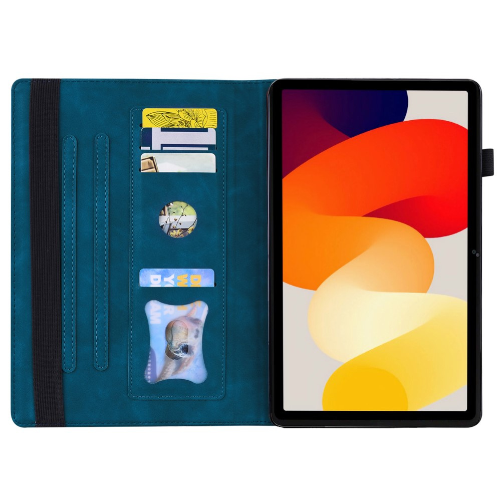 Kieszonki na karty w niebieskim etui na Xiaomi Redmi Pad 2