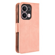 Etui z klapką do Oppo Reno 13 Pro, Card Slot, różowe
