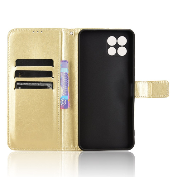 Etui z klapką do T Phone 2 5G, Crazy Horse Wallet, złote