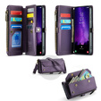 Etui CASEME do Samsung Galaxy S25 FE, RFID Leather Wallet, z paskiem na ramię, fioletowe