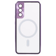 Etui Magnetic Dual Glass MagSafe do Samsung Galaxy S22, fioletowe