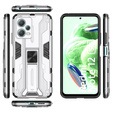 Etui do Xiaomi Redmi Note 12 5G / POCO X5 5G, pancerne z podstawką i ochroną aparatu, srebrne