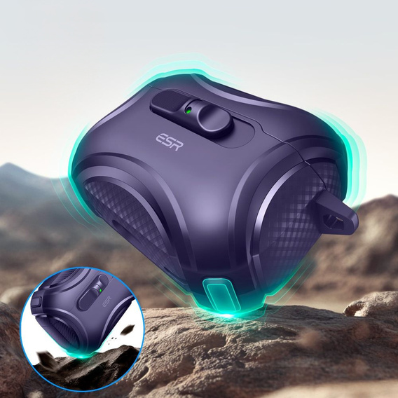 ESR Etui na słuchawki Airpods Pro 3, Cyber Flicklock Halolock MagSafe, purple